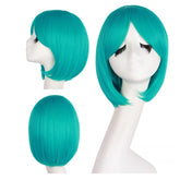 Cosplay Cyan Blue Curtain Bangs Short Bob Wig